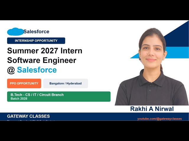 Salesforce Summer Internship 2027 | 2028 Batch Eligible | Software Engineer Intern | PPO opportunity
