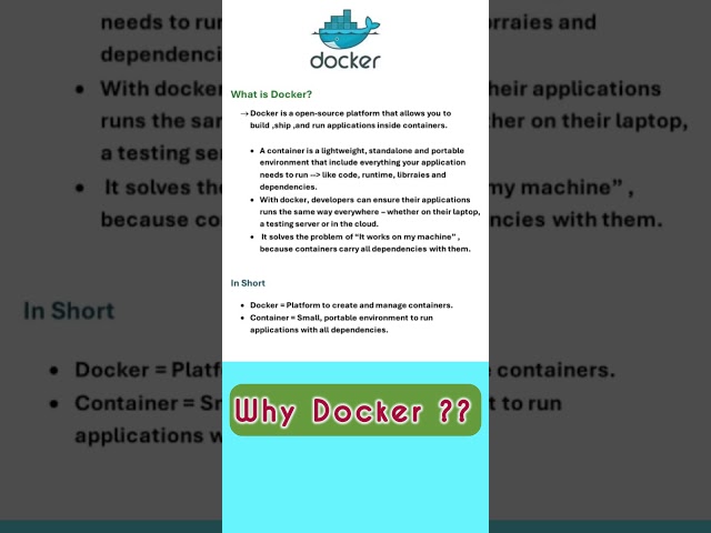 Why we should use Docker ??|#shorts |#interview |#interviewquestions