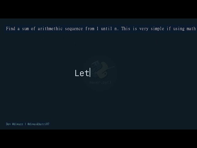 Python Quiz: Can You Solve This Coding Challenge? | Find a sum of arithmethic sequence from 1 until