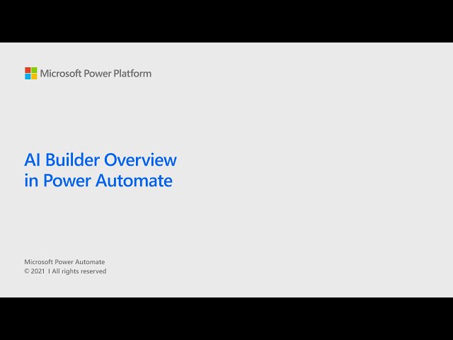 AI Builder Overview in Power Automate