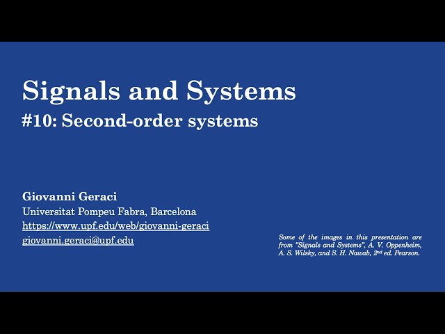 Signals & Systems: #10 Second-order systems