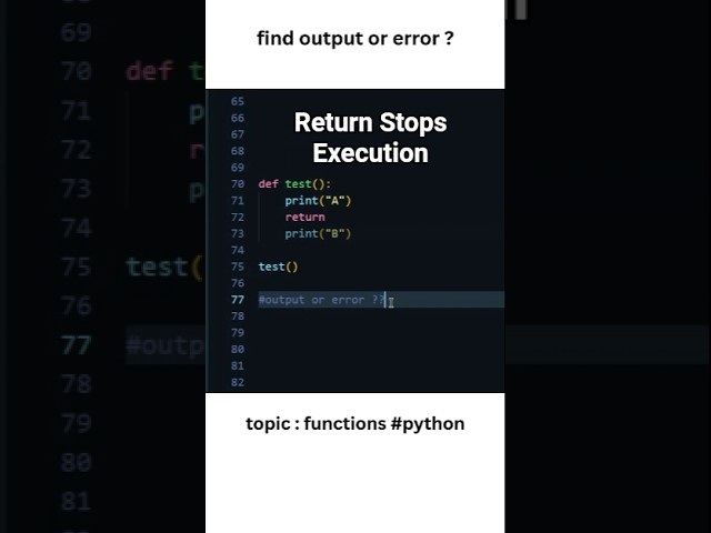 Return Stops Execution(function) #python