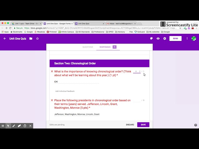 Using Forms for Quizzes (part 3): Student view and Scoring the Quiz