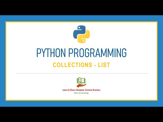 Python Programming - 3 - Collections - Lists in detail | Python Programming in Tamil