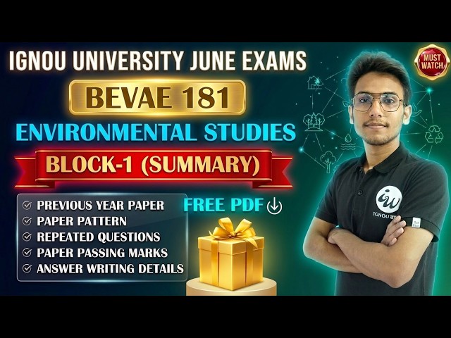 #176 BEVAE 181 || BLOCK 1 (P-2) || ENVIRONMENTAL STUDIES-BILINGUAL || IGNOU WALAY