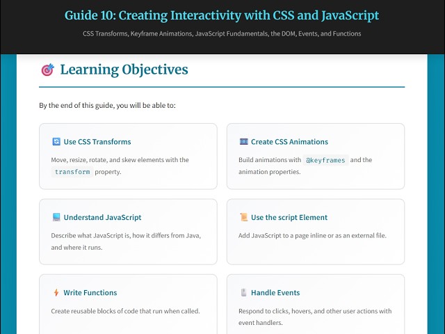 Chapter 10 Lecture and Demo - Creating Interactivity with CSS and JavaScript