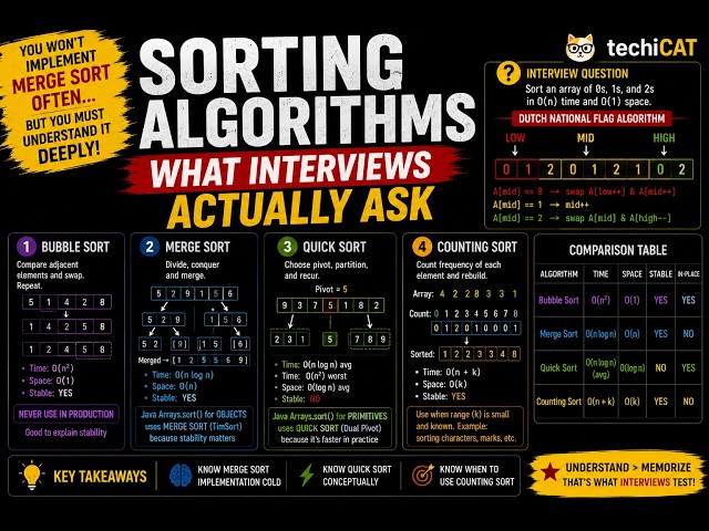 Sorting Algorithms Explained: What Interviews Actually Ask