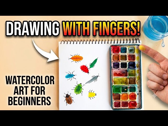 😮Watercolor Painting with Fingers! || Easy Art for Beginners || Watercolor Drawing Ideas ||painting