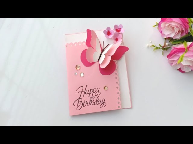 Butterfly Pop Up Birthday Card / Handmade easy card Tutorial