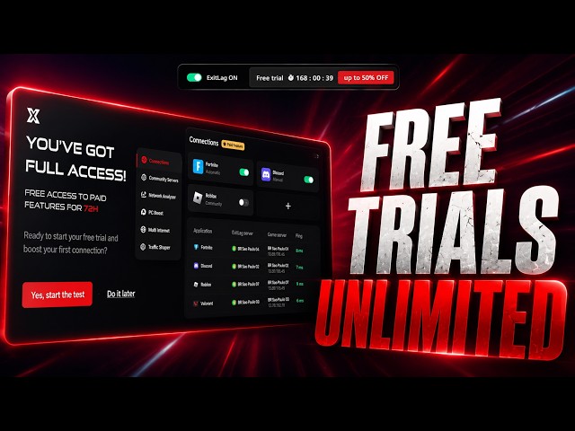 Bypass ExitLag Free Trials with the best trials tool
