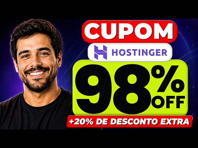 Cupom Hostinger 2026 | Código de Cupom Hostinger | 20% EXTRA desconto Hostinger