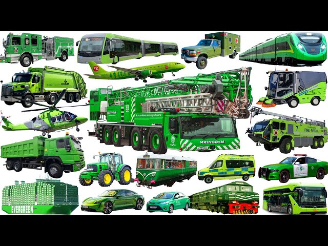 Colecciones de vehículos ecológicos - Aprende inglés Transporte: autobús, coche, camión, tren, tr...