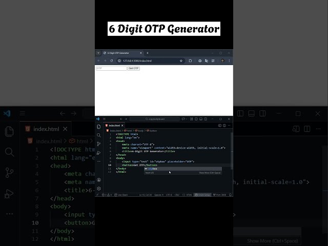Create 6-Digit OTP Generator in JavaScript! 🔐#coding #codebysohaib #javascript #webdevelopment