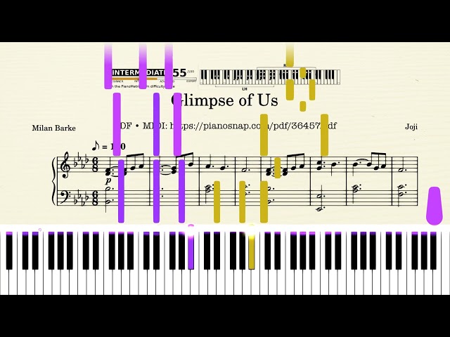 Glimpse Of Us Piano | Tutorial & Sheet PDF