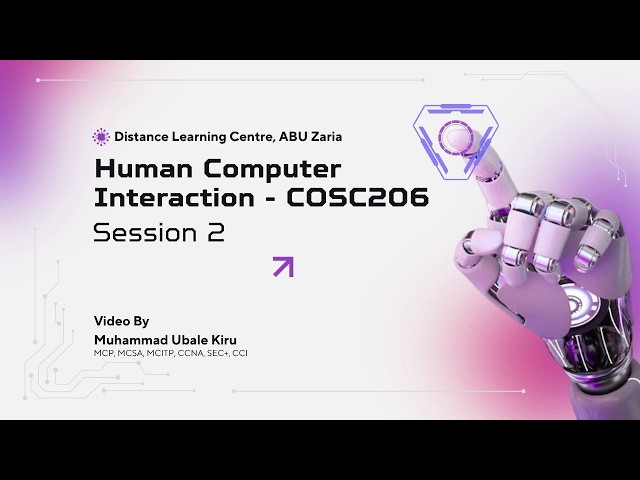 Human Computer Interaction HCI - Tutorial Session 2