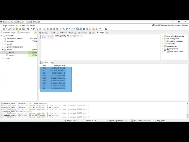 Using Mathematical Commands On The HeidiSQL @sadikemrah