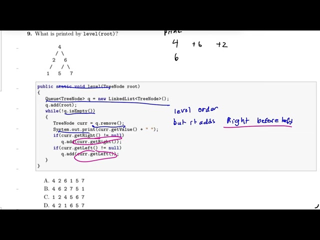 Unit 7: Trees Questions | Data Structures and Algorithms 