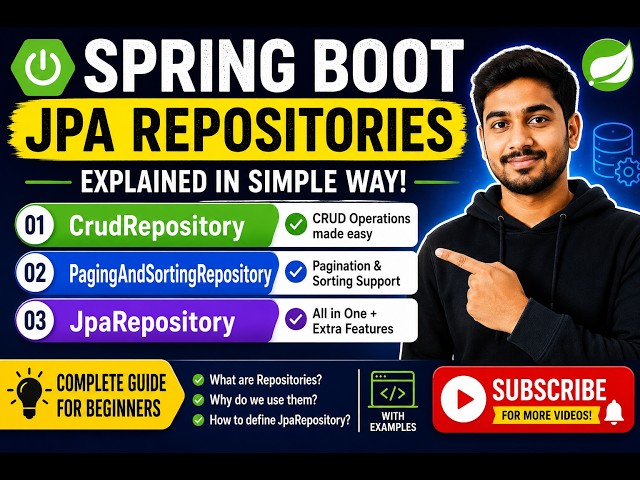 Spring Boot JPA Repository Tutorial | CrudRepository vs PagingAndSortingRepository vs JpaRepository