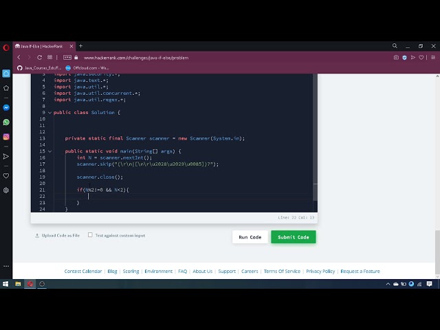 Hacker Rank If--else solution(java)