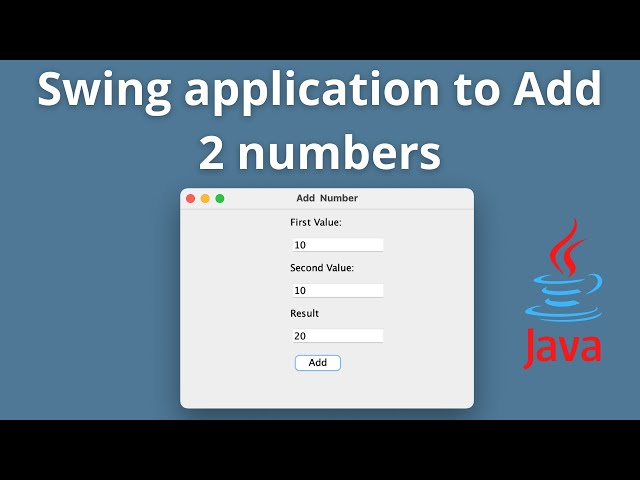Swing application to add two numbers using Java using IntellIj | Java GUI