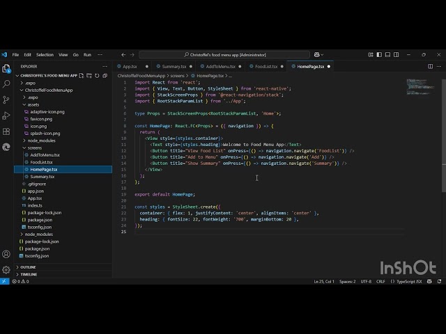 Easy Codes explanation for Typescript React Native Project!!! (Food menu app)