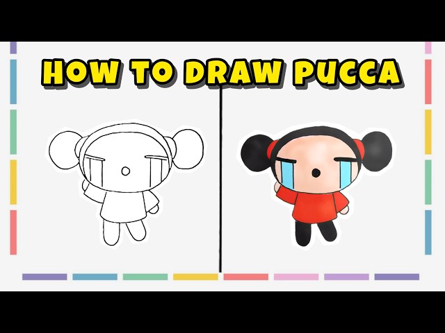 How to Draw Pucca – Cartoon Character Drawing Tutorial with Markers