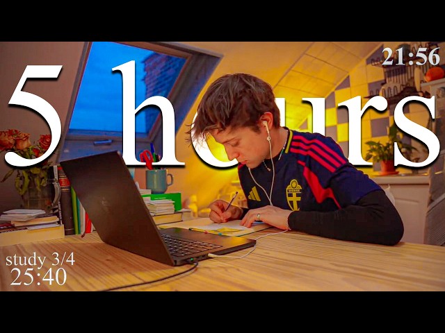 LIVE | 5-HOUR study with me in Paris 📚⛈️ rain sounds & pomodoro timer 60 & 10