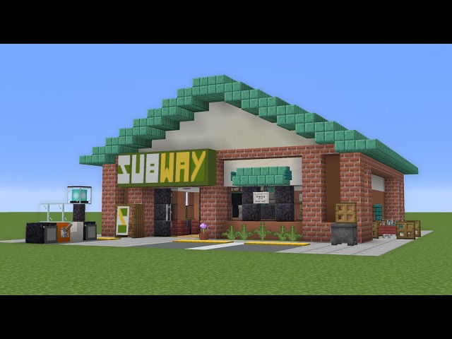 How to Build a Realistic Subway Fast Food Restaurant in Minecraft | Step-By-Step Tutorial