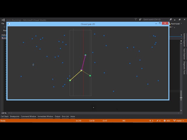 Closest pair of points in 2D - Divide & conquer