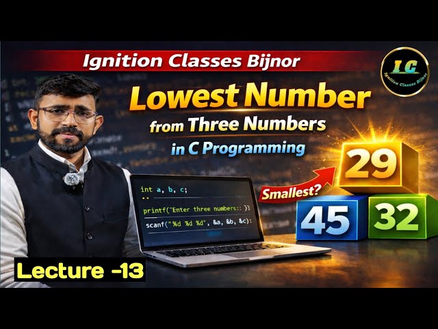 Smallest of Three Numbers in C Programming|C Language Tutorial Hindi|Smallest of Three Numbers in C|