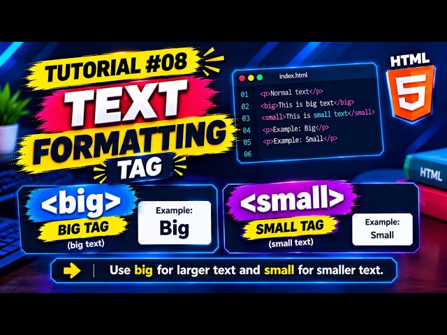 HTML Big Tag and Small Tag Explained with Examples || Urdu ||Hindi #html #webdevelopment #reels