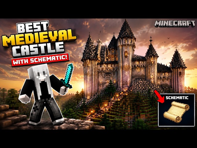 Best Medieval Castle In Minecraft With schemetic | Minecraft | 2k Quality 🎮