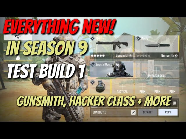Everything New! in SEASON 9 Test Server Build 1 - Gunsmith, Hacker Class  & Much more - COD Mobile