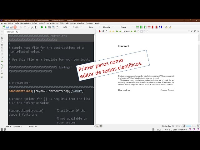 Cómo personalizar TexStudio Modo Oscuro. Actualizar MikTex Console. Compilar Libros de Springer