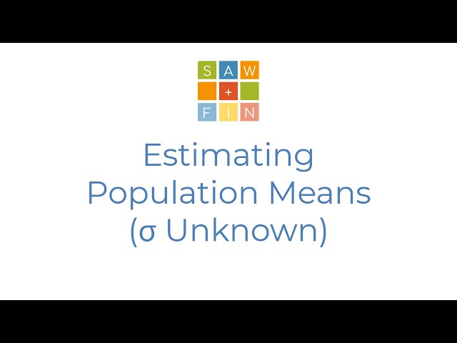 🎥 Statistics 8.3 – Estimating Population Means (σ Unknown) | Confidence Intervals Using the t‑Dist