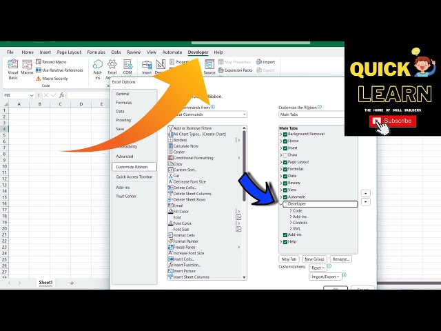 How to enable Developer in Excel ( tagalog Version)