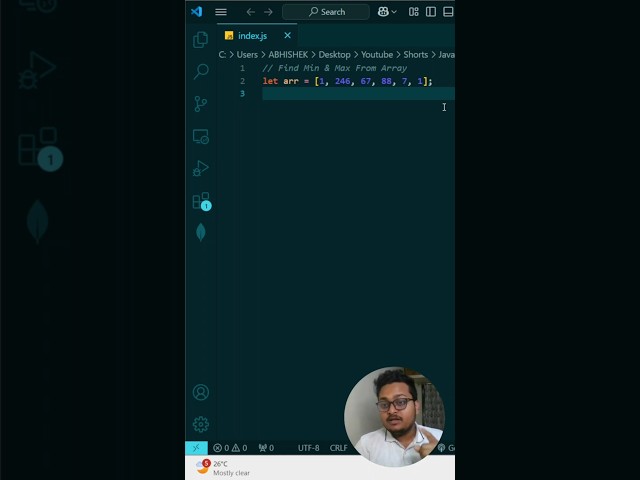 Javascript Interview Questions | Find Min & Max in Array Oneliner | #javascript #reactjs #coding