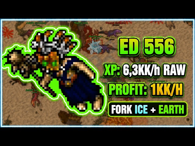 DRUID 556 | Hunt Goanna Direita | 6,3kk/h RAW | Hunt 1KK Profit/H | Tibia Global [ED]
