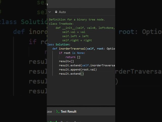 Binary Tree inorder traversal using python