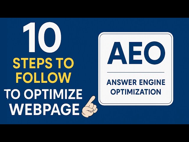 AEO (Answer Engine Optimization) Tutorial 2026 | 10 Proven Steps to Optimize Your Website for AI