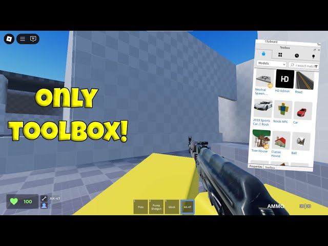 Making a Fps Roblox Game But only Using ToolBox!