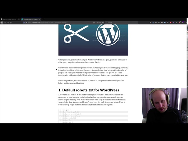 Quickly run PHP with the Code Snippets plugin