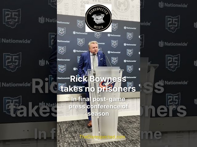 Blue Jackets coach Rick Bowness lets his team have it after the season finale.