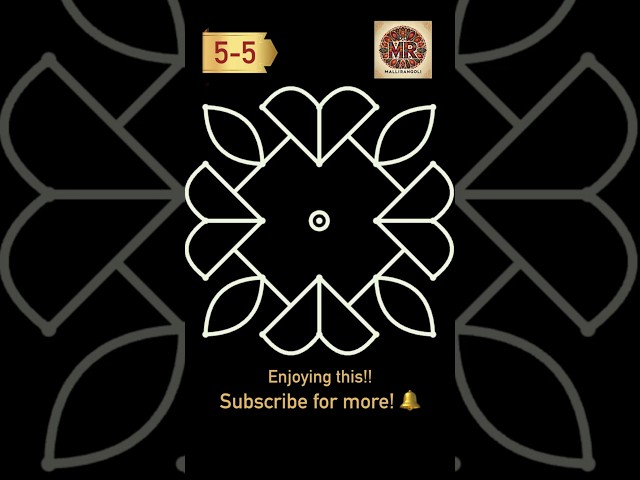 ✨ Traditional Muggulu Design | 5-5 Dots Simple Rangoli | #MalliRangoli