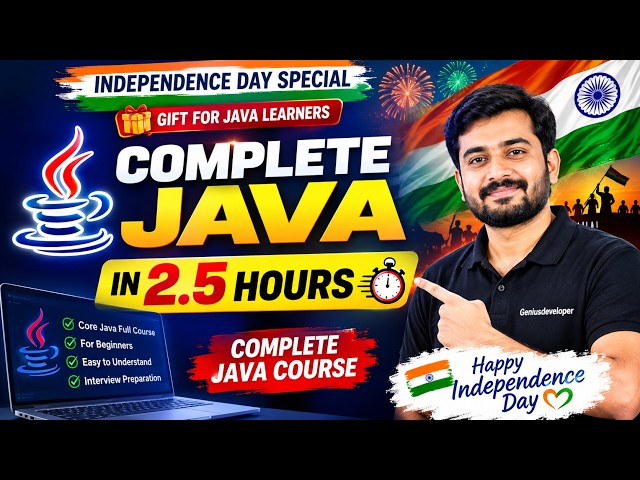 Java Main Method | Learn Complete Java in Just 2.5 Hrs 🚀 |  Free Gift  | Independence Day Gift🎁❤️.