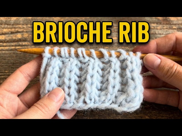 How to Knit Brioche Rib 🧶 Easy Beginner Tutorial