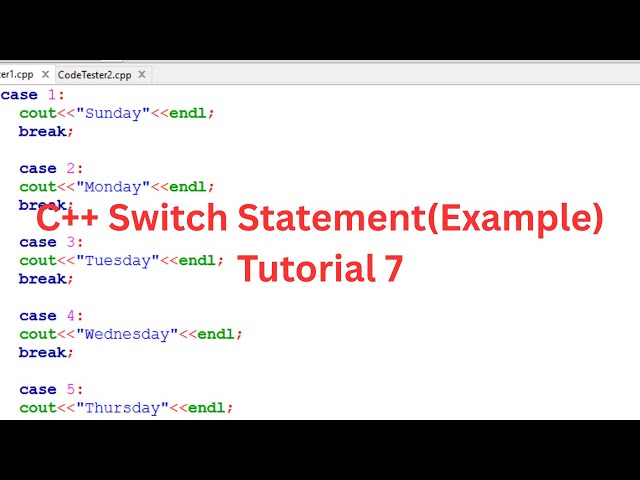 C++ Switch Case Statement (Example)