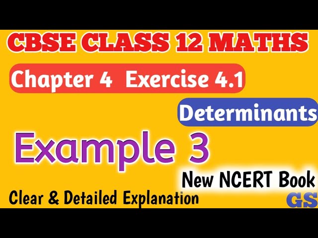 Chapter 4 - Example 3 - Determinants - CBSE Class 12th Maths in Tamil - NCERT #gsfamily