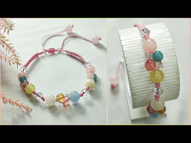 How to Make Macrame Bracelet With Colorful Beads | Macrame Bracelet Tutorial