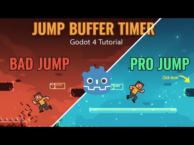How to use Timer Nodes for Jump Buffering in Godot 4.4 | GODOT 4 | ADVANCE JUMP TUTORIAL II